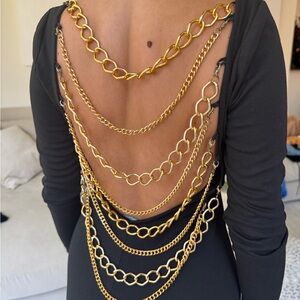 Nasty Gal Black Dress with Gold Chain Back